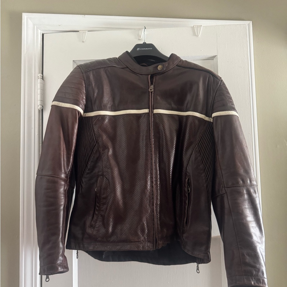 BILT brown leather motorcycle jacket